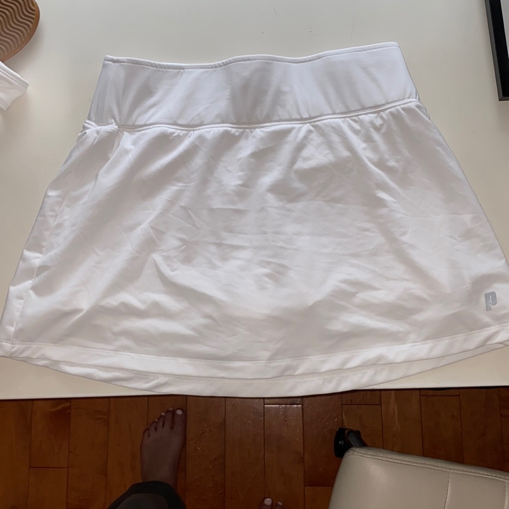 prince white tennis skirt